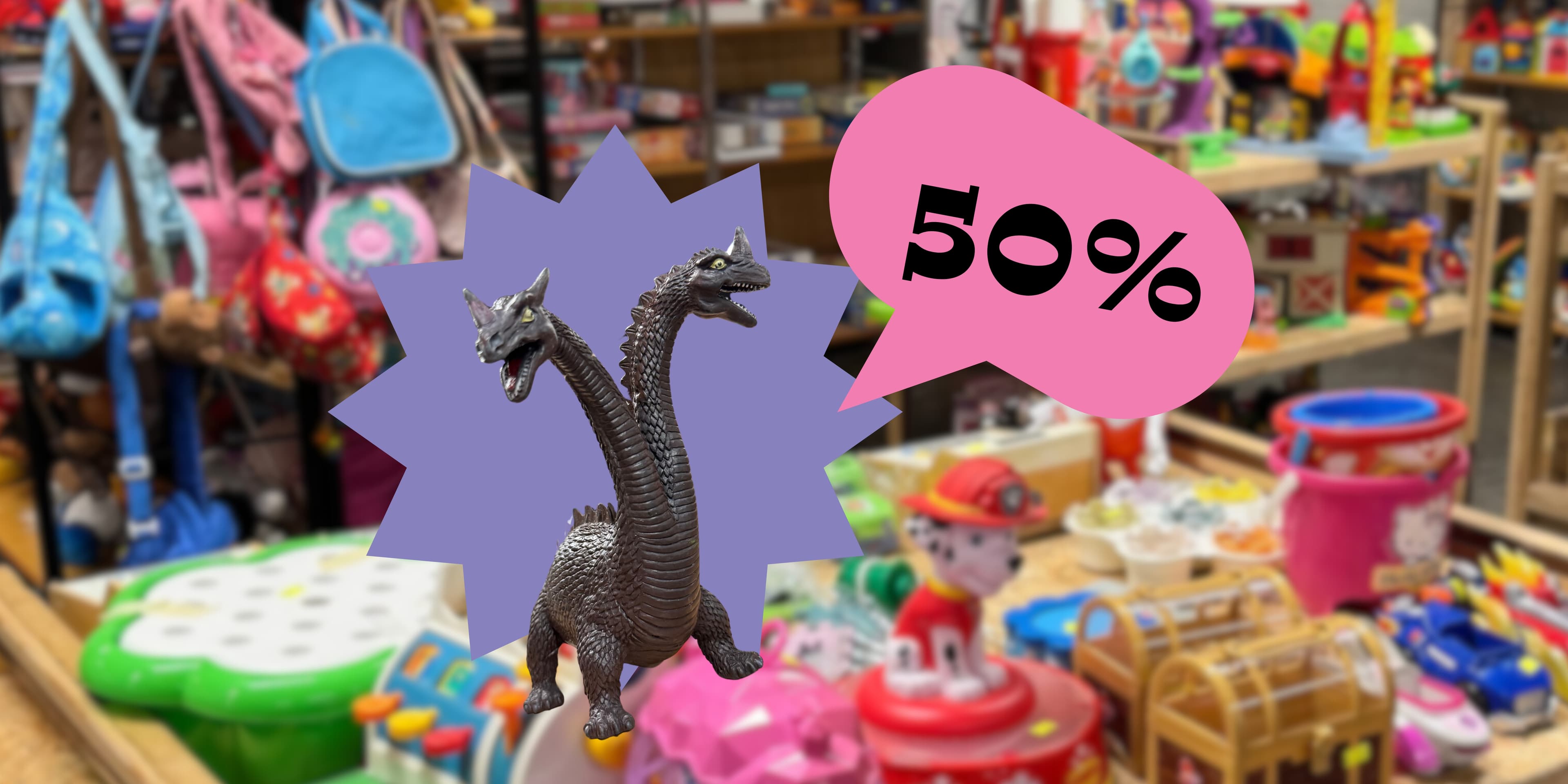 50% afsláttur af öllum leikföngum í versluninni!